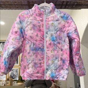 Authentic Disney Cinderella Kids Puffer Jacket - Pink and Light Blue